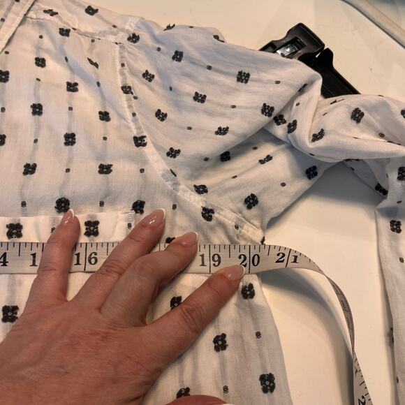 Anthropologie Maeve Clip Dot Relaxed Button down Shirt Size 10 - Picture 11 of 12